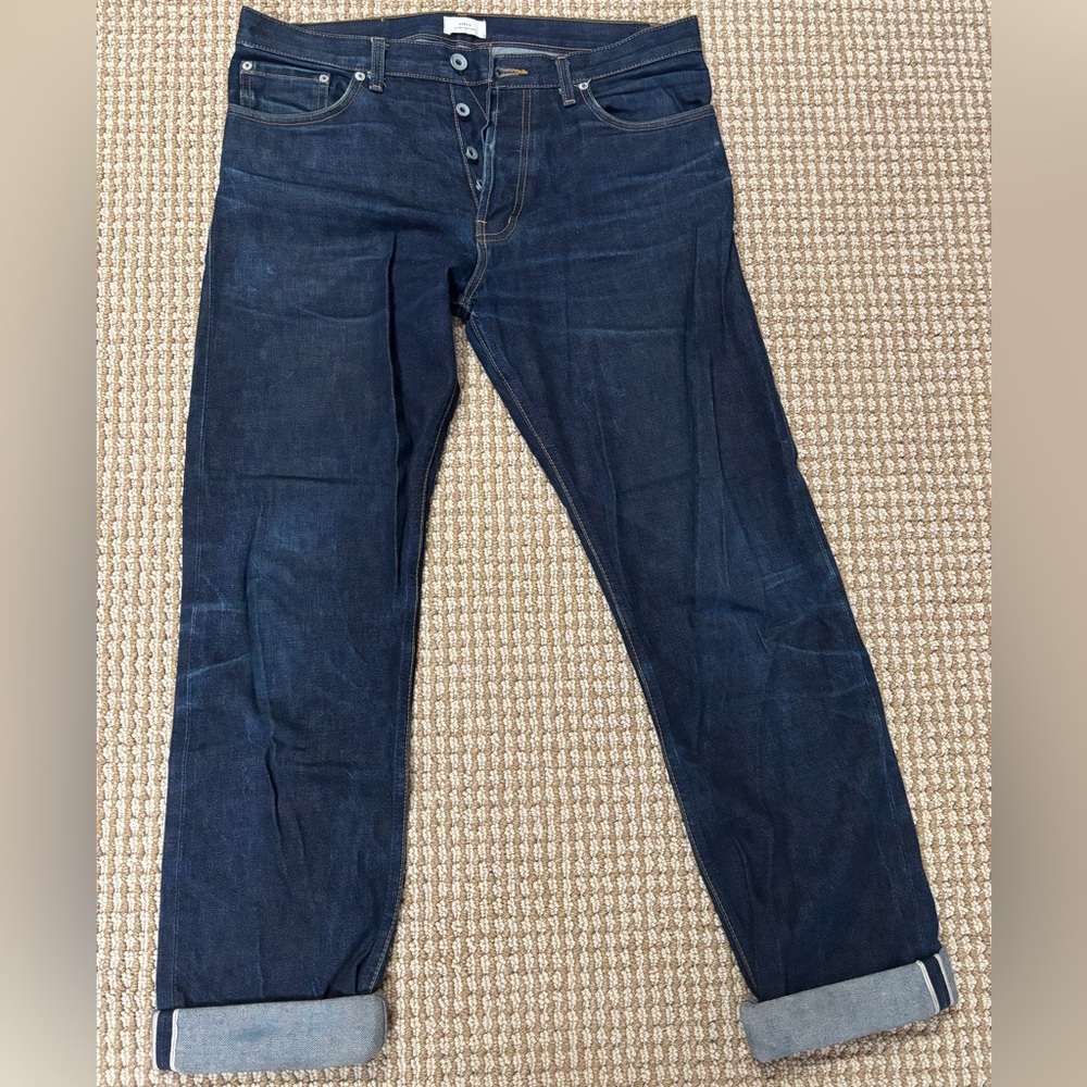 Apolis Men’s Global Citizen Selvedge Jeans, Size 33, Cone Mills, Made In USA